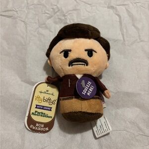 Hallmark Itty Bittys Ron Swanson Plush - Works New With Tag